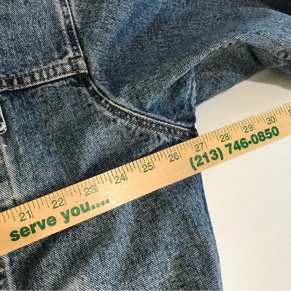 Vintage 80s 90s‎ Levis Jean Denim Trucker Jacket Sherpa Lined XL USA Distressed
